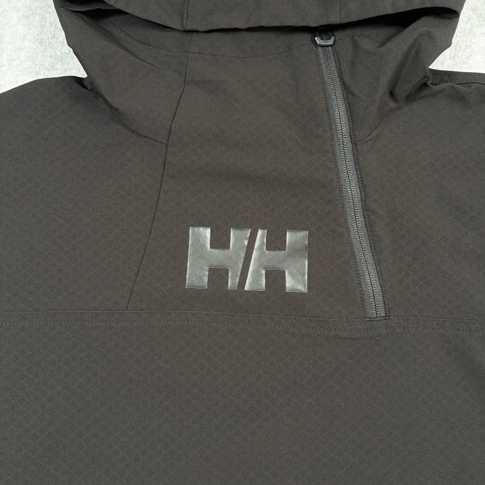 Helly Hansen ULLR D Shield Hoodie Size XL Tech Softshell 1/4 Ski Jacket Black